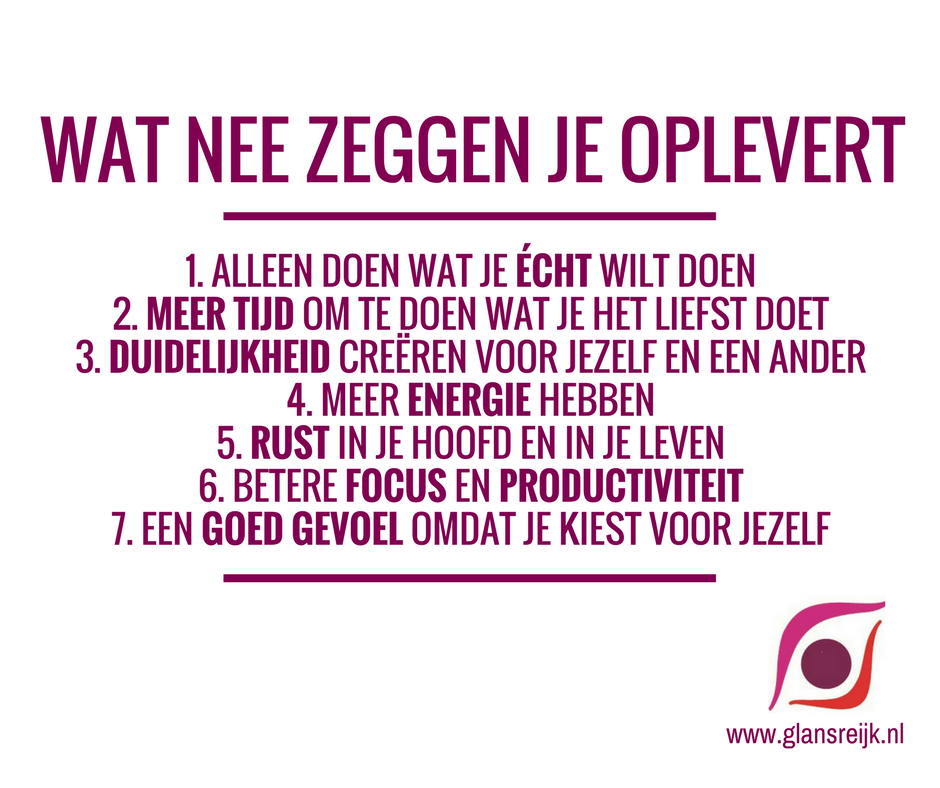 nee zeggen; 'nee' zeggen; ja zeggen; wat nee zeggen je oplevert; hoe nee zeggen; nee zeggen moeilijk