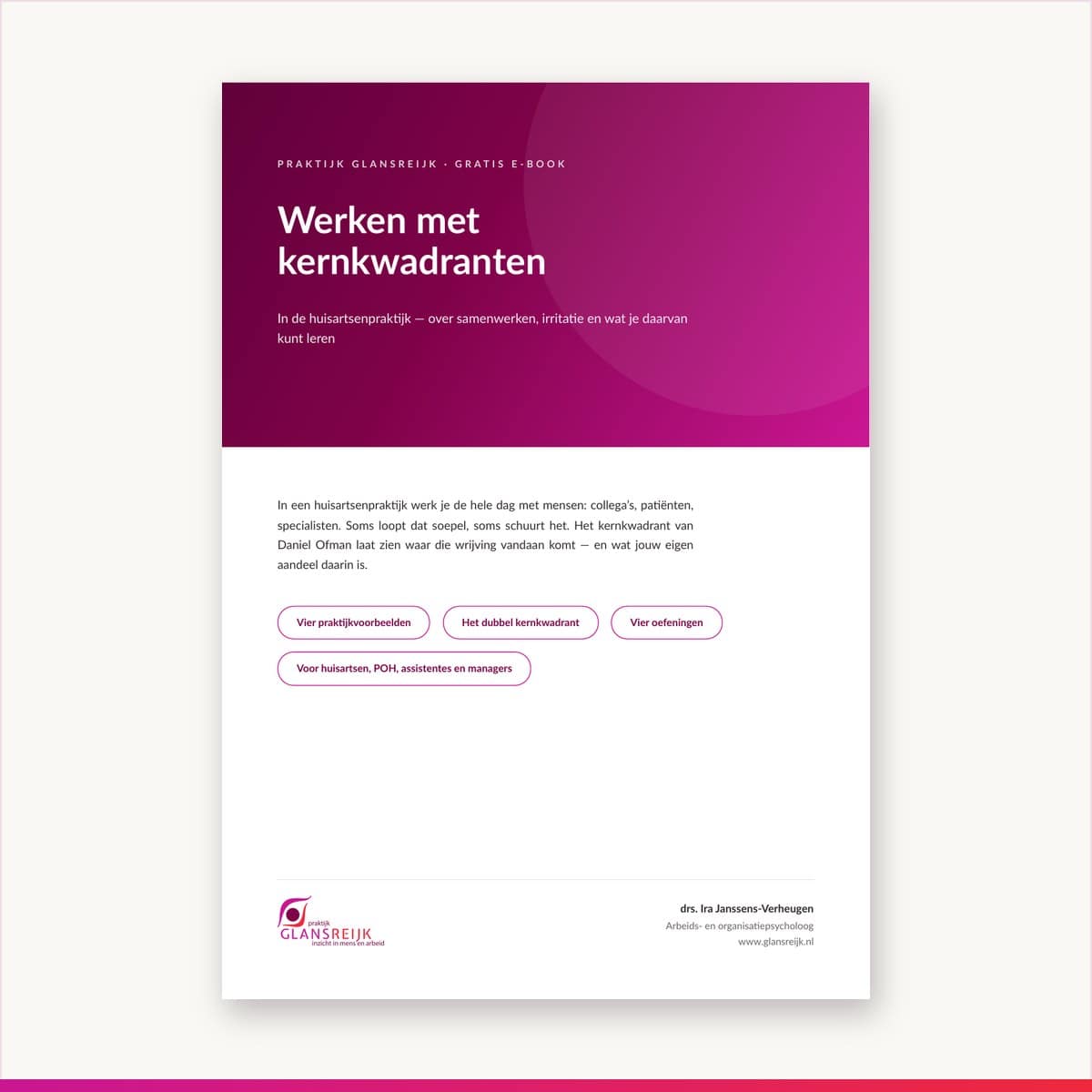 Cover van het gratis e-book Werken met kernkwadranten in de huisartsenpraktijk
